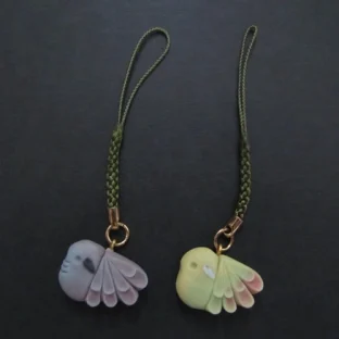 【オーダー】キジバト、アオバトの根付【和菓子風】