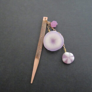 朝顔と飴の帯飾り紫