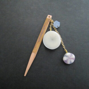 朝顔と飴の帯飾り青