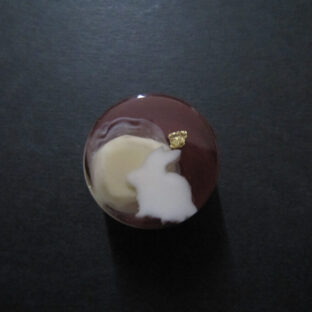 月とうさぎの錦玉羹帯留め