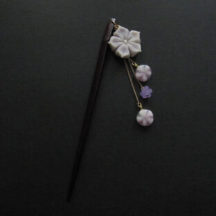 桔梗と飴の漆簪