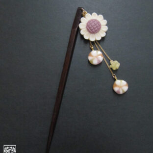 向日葵と飴の漆簪